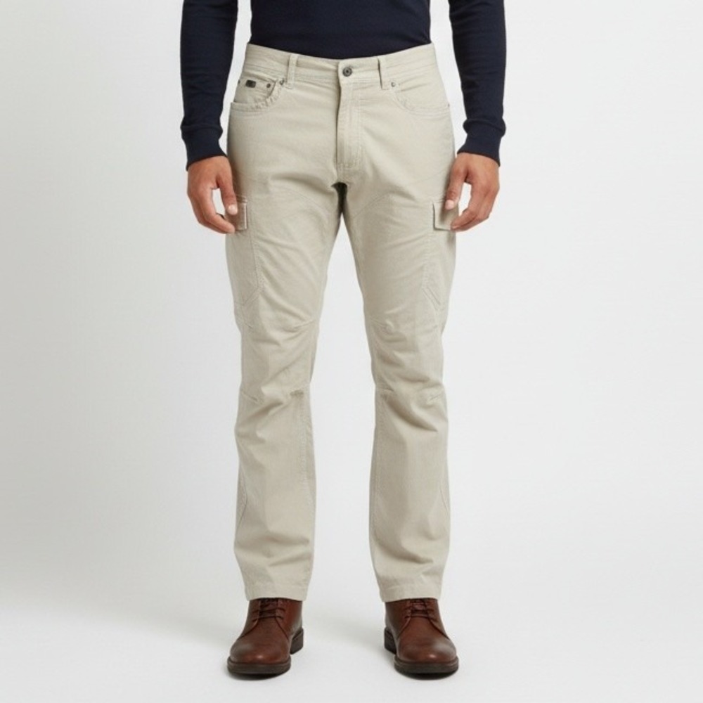 Kuhl Cargo Pants Men 32x32 Beige Utility Multiple Pockets Cotton Blend Hiking